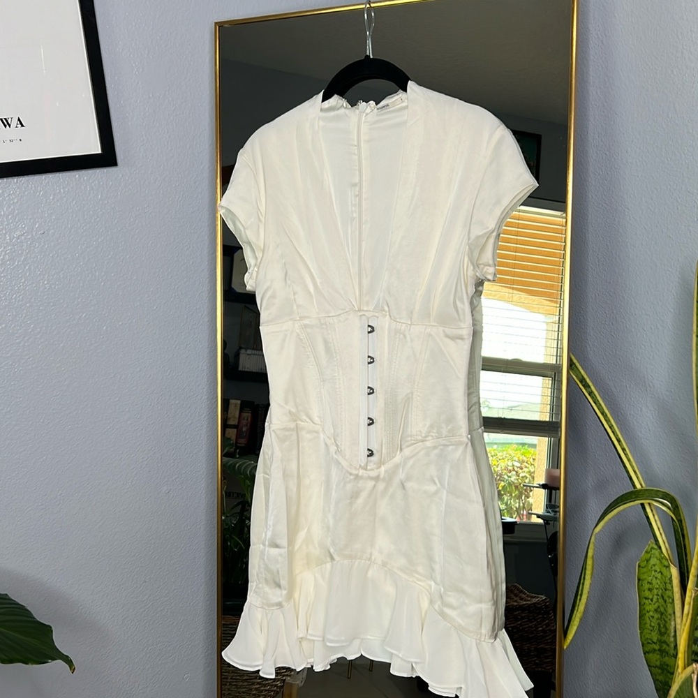 HOUSE OF CB 'Tiana' Ivory Ruffle Corset Dress NWOT - Picture 7 of 11